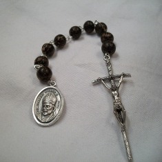 Blessed Pope John Paul II Chaplet with Palmwood Beads & Papal Crucifix