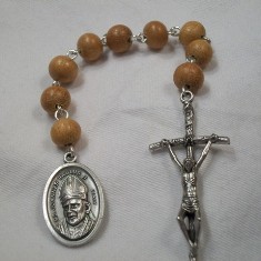 Blessed Pope John Paul II Chaplet with Nangka Wood Beads and Papal Crucifix