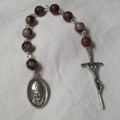 Blessed Pope John Paul II Chaplet with Paintbrush Jasper Beads & Papal Crucifix