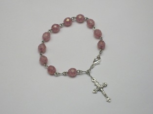  Child's Rosary Bracelet with Pink Beads 