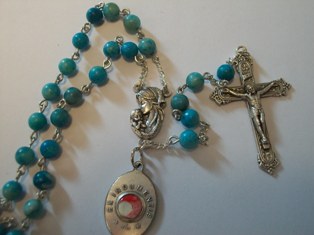 Our Lady of Guadalupe Turquoise Dyed Jasper Rosary