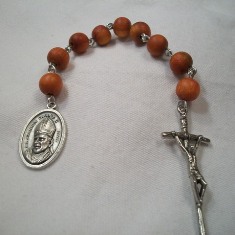Pope John Paul II Chaplet with Philippine Redwood Beads & Papal Crucifix