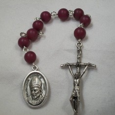 Blessed Pope John Paul II Chaplet with Grape-colored Buri Beads