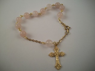 Rose Quartz Rosary Bracelet