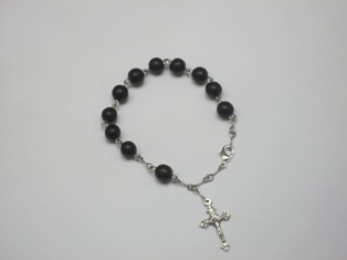 Black Ebony Wood Rosary Bracelet
