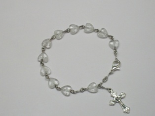 Child's Rosary Bracelet with Heart-shaped Beads