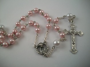 Pink & White Pearl Rosary