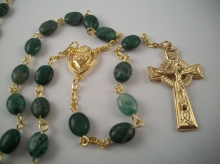 African Jade Celtic Rosary
