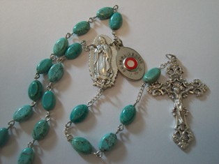 Guadalupe Turquoise Rosary with Relic