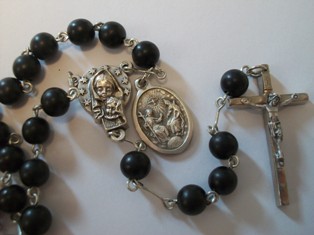 Confirmation Rosary with Ebony Wood Beads