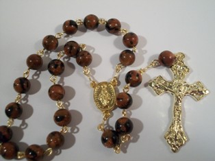 Goldstone Bead Rosary