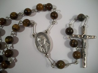 Pope Benedict XVI Rosary with Tiger's Eye Beads