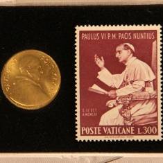 Pope Paul VI Coin & Stamp Set